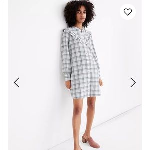 Madewell Plaid Ruffle-Yoke Shirtdress